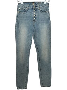 7 For All Mankind High-Rise Button-Fly Jeans